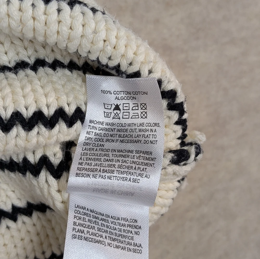 Lucky Brand Black And Cream Knit Tank Top Sweater Vest Size XS
